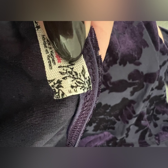 FREE PEOPLE Magic Hour Deep Sea Combo Velvet Bodysuit Purple Medium - Picture 9 of 10